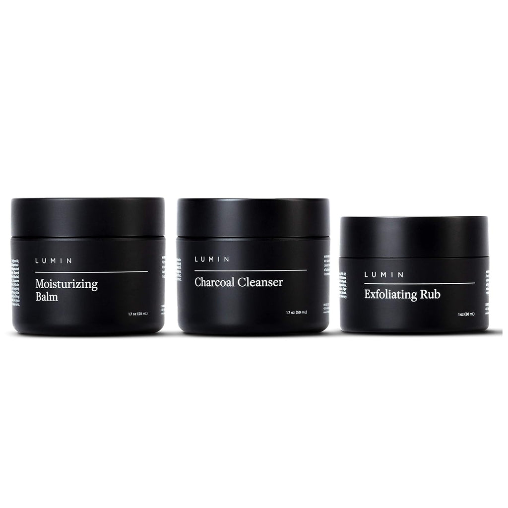 Charcoal Face Wash, Moisturizer, Exfoliating Rub Skin Care Kit F346923
