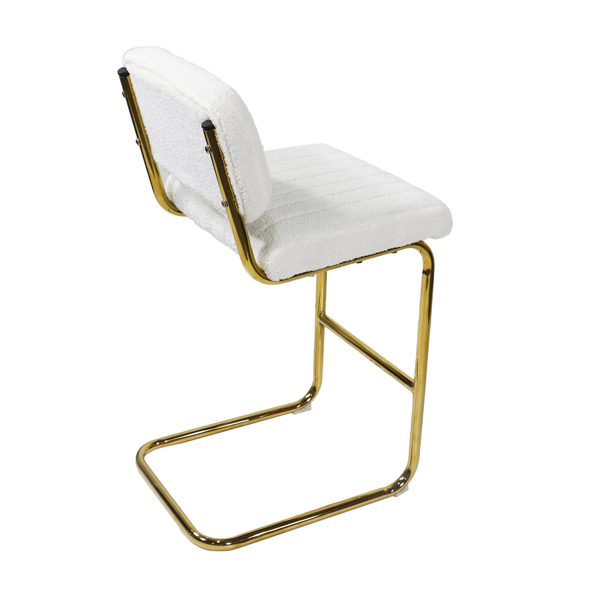 Ivory Boucle Fabric Counter Height Bar Stools Set of 2 R60871