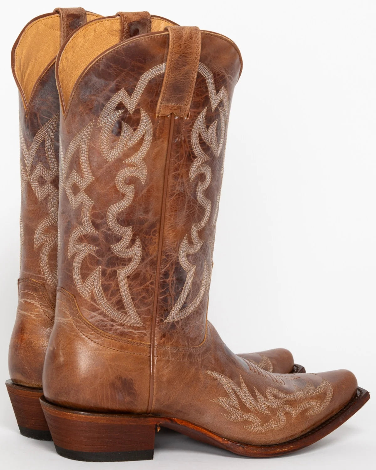 Vintage Cowboy Boot Snip Toe Tan D7691