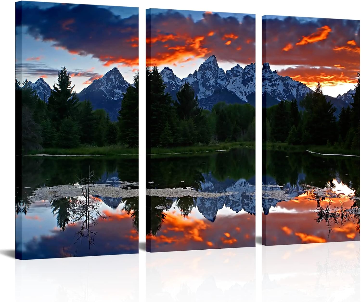 3 Pieces Stretched and Framed Canvas Wall Art Paintings 12x24inchx3pcs L2570