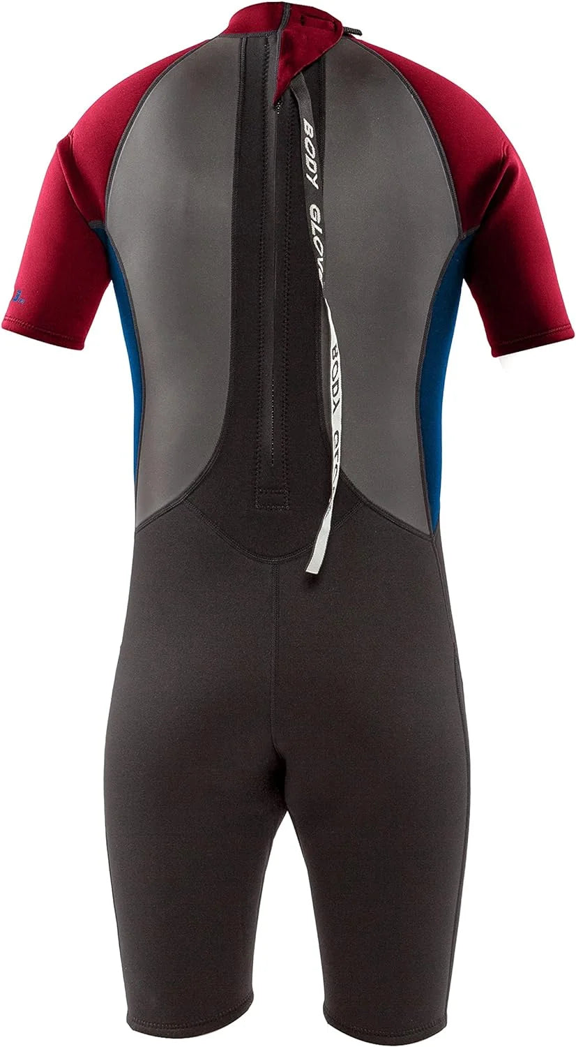 Red Youth Back Zip Short Sleeve Spring Suit Wet Suit A886