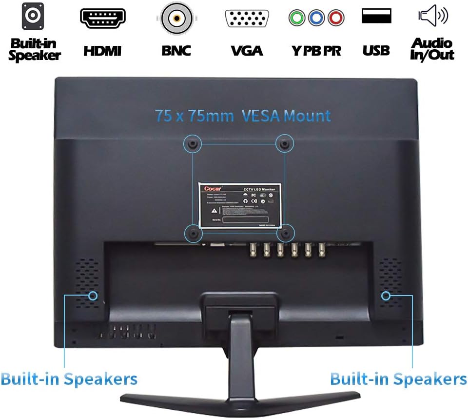 18.5 CCTV Monitor with VESA Wall Mounting K7532