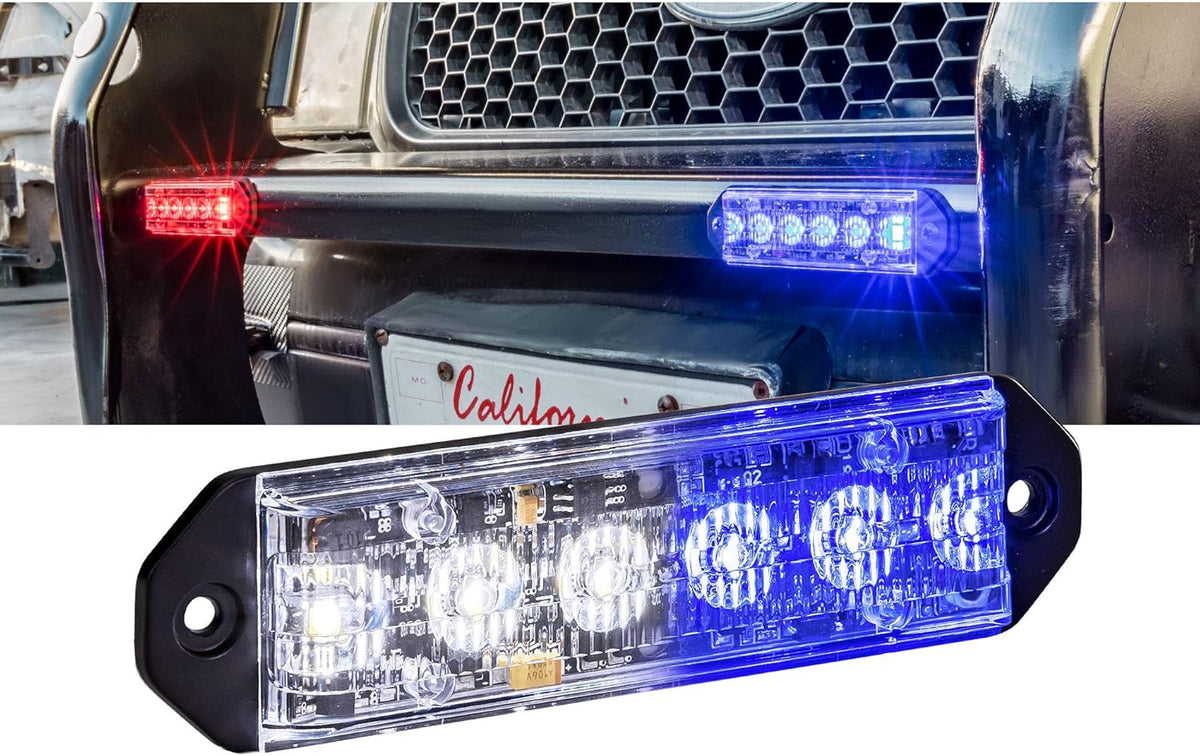 4pc 6W AMBER GREEN LED Flashing Strobe Light Head Emergency Grille Police Light P7478