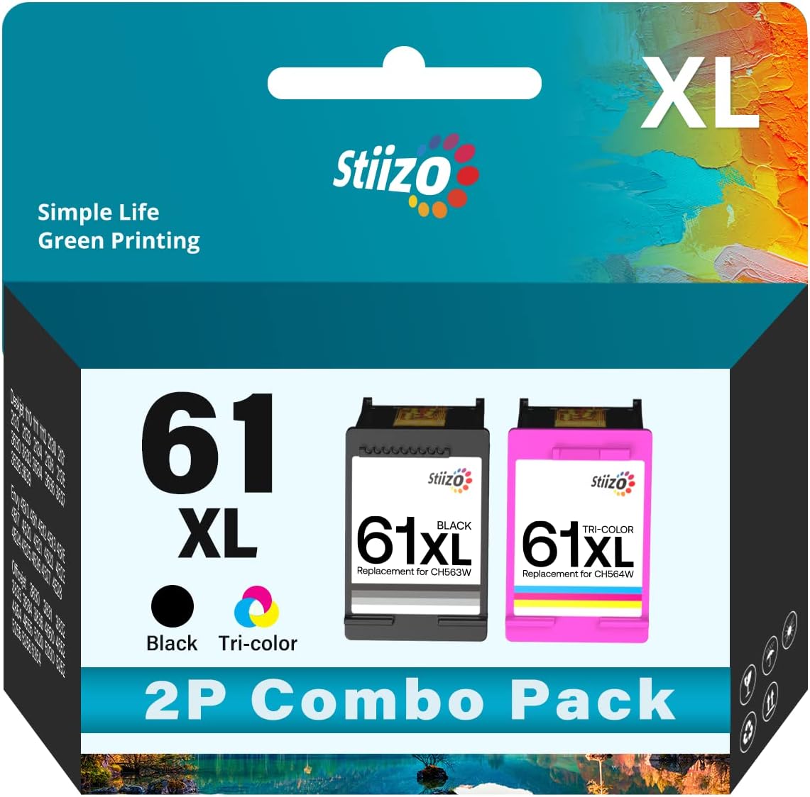 Remanufactured 61XL Ink Cartridge Combo Pack, 1 Black, 1 Tri-Color, 2 Pack M83981