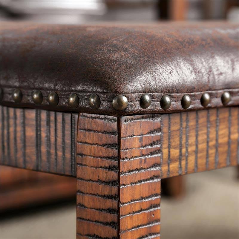 Solid Wood Counter Height Bench in Dark Oak U85978