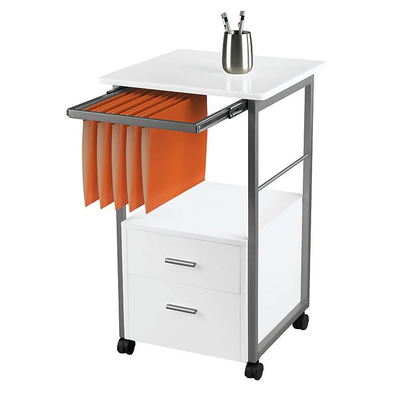 White 2-Drawer Mobile Vertical File Cabinet E4558