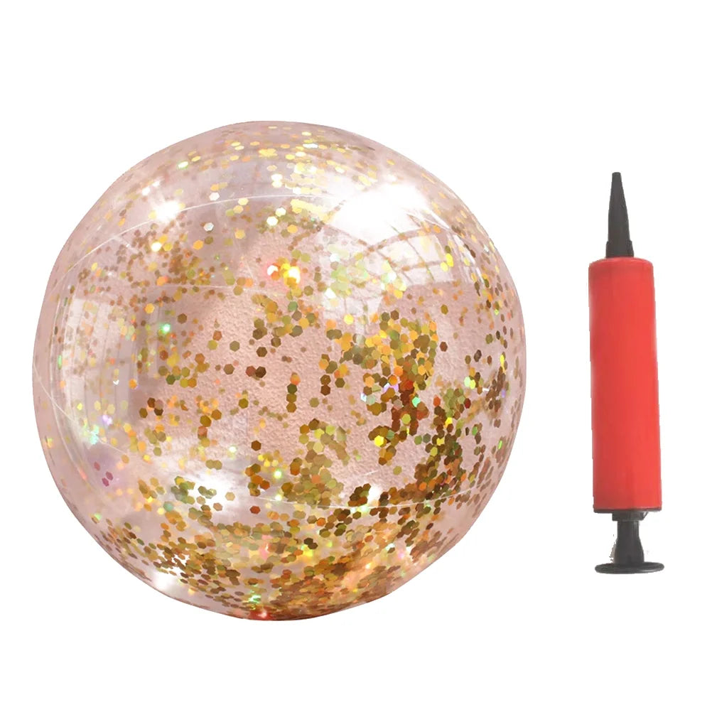 Transparent Glitter Round Inflatable Ball H106