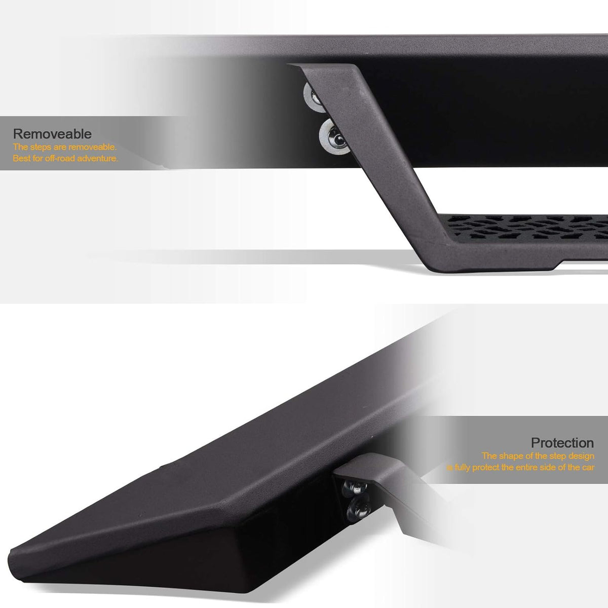 Matte Black Modular Drop Step Side Nerf Bars Rail Running Boards K1307