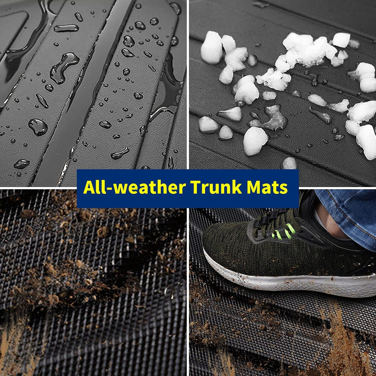 Black Trunk Mat Replacement for Hyundai Venue 2020 2021 2022 Car Rear Cargo Liner Floor Cover All Weather Protection Waterproof Durable Custom Fit-Placed on The Layer Below Pack of 2 Y389599
