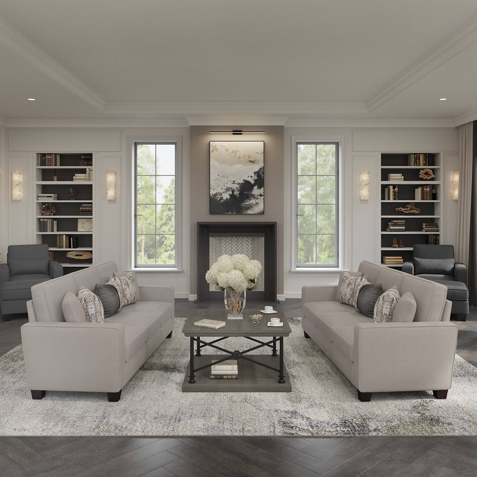 Turkish Blue Herringbone Loveseat W863