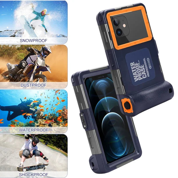 Waterproof Protective Case for Phones Up to 6.9 Inch with Lanyard I523543