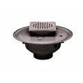 6x22 PVC Adjustable Commercial Drain with Brass Grate & Round Ring E167