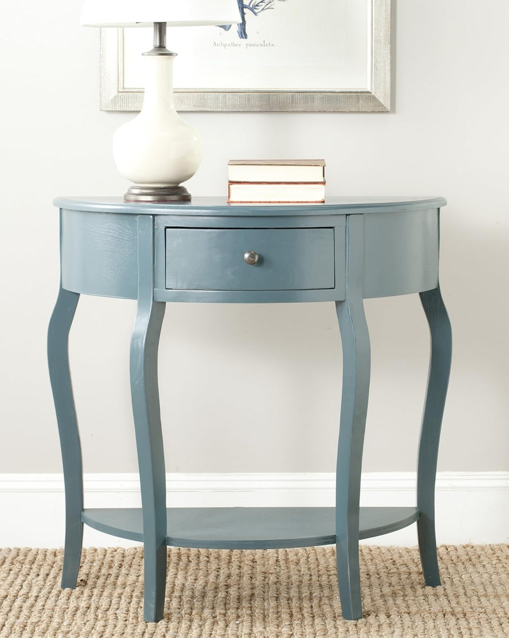 French Grey Demilune Console Table J75528