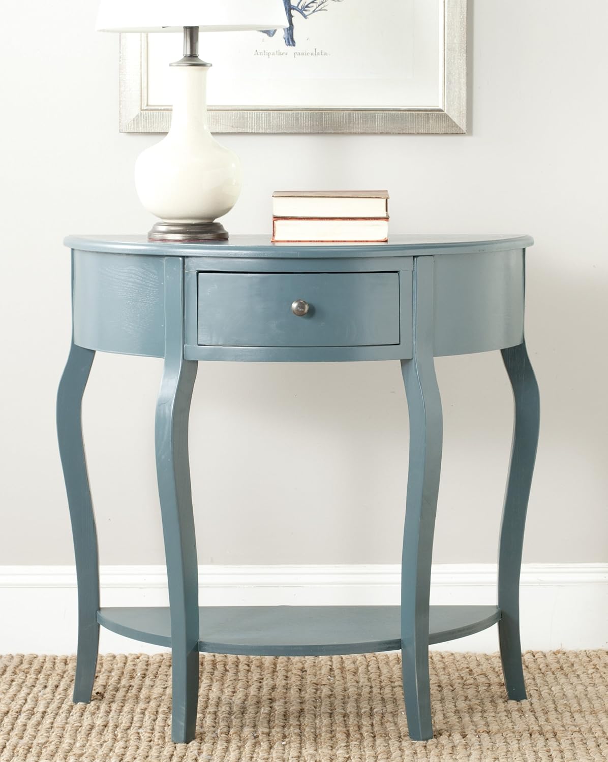 French Grey Demilune Console Table J75528