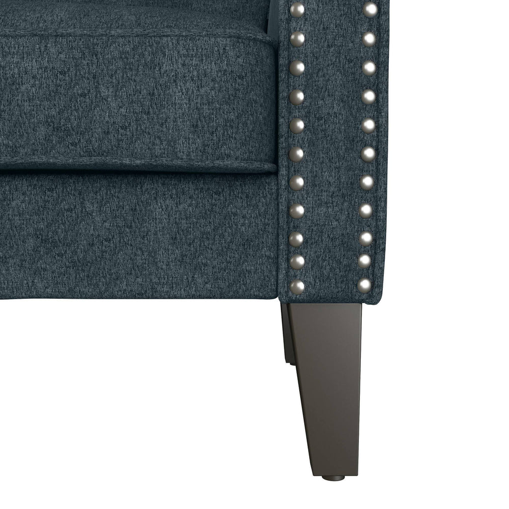 Blue Chenille Arm Chair D758381