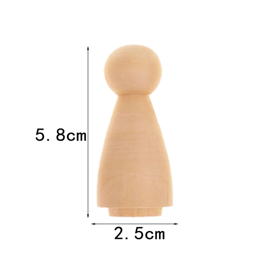 10 Pcs Wooden Bamboo Peg Dolls to Paint S825