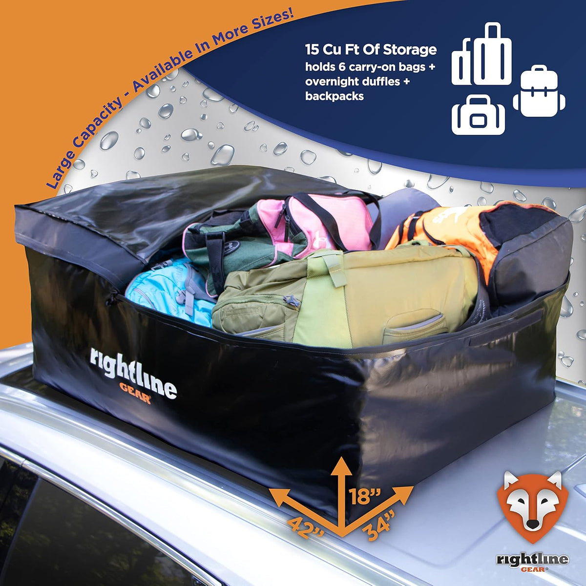 15 cu ft Waterproof Car Top Carrier F614220