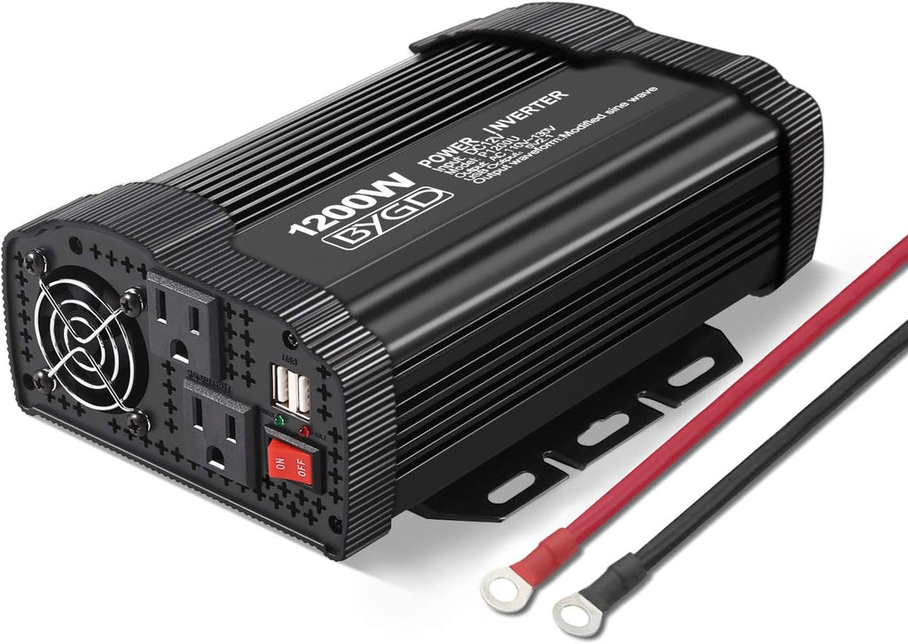 1200W Power Inverter with Dual AC Outlets Dual 2.1A USB Ports P883867