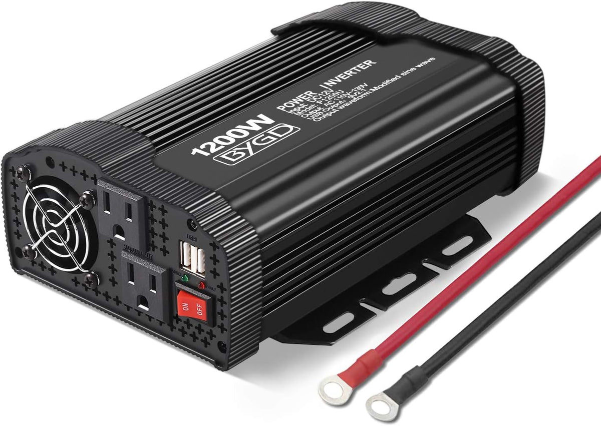 1200W Power Inverter with Dual AC Outlets Dual 2.1A USB Ports P883867