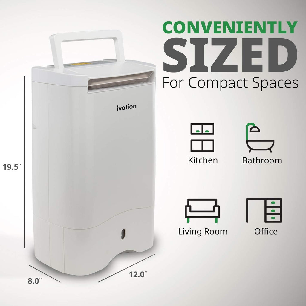 19 Pint Compact Desiccant Dehumidifier with Continuous Drain Hose N8445