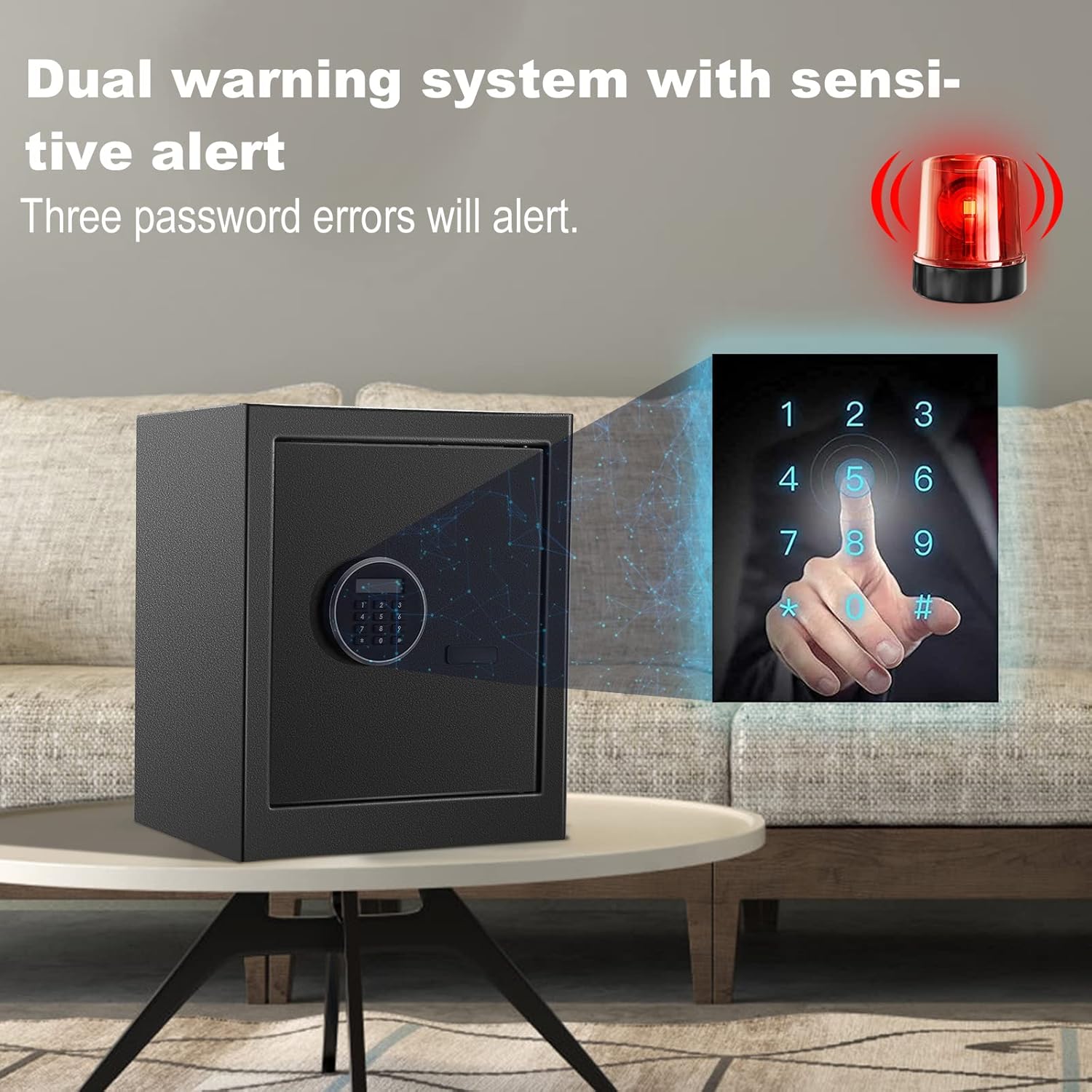 1.72 Cub Fireproof Waterproof Combination Lock Safe Box with Keypad V308