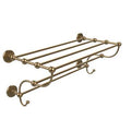 Metal Bracket Wall Shelf with Towel Bar and Hooks U755527