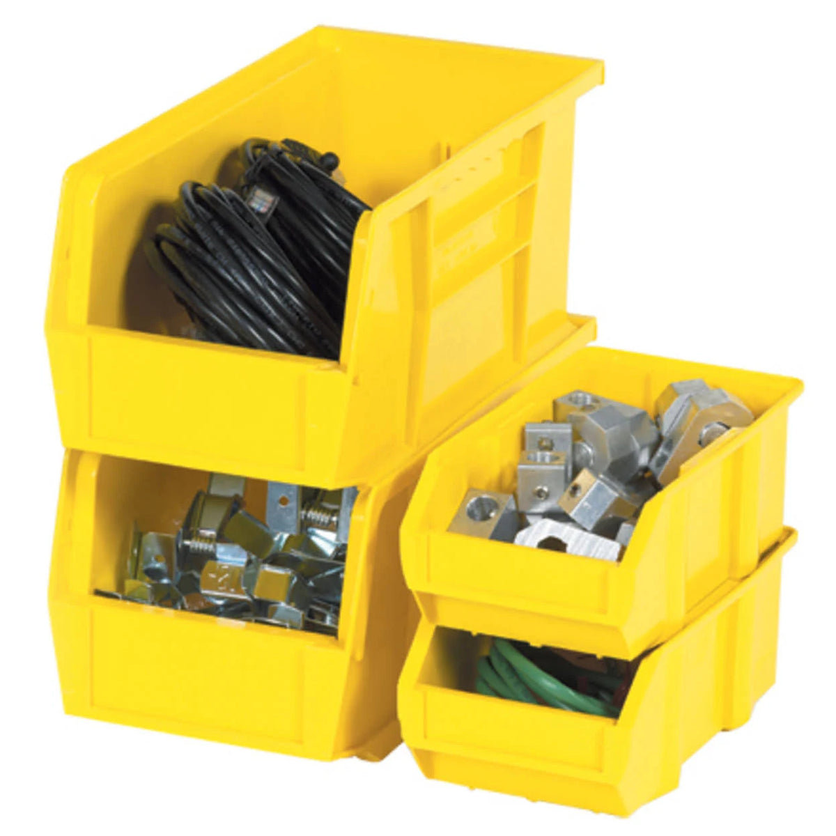 Plastic Stack & Hang Bin Boxes Yellow 6/Case O225