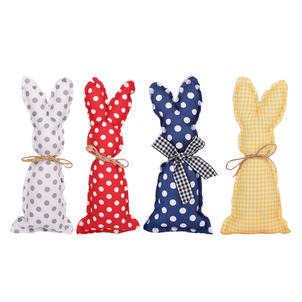 4Pcs Rustic Fabric Bunny Decor W86381