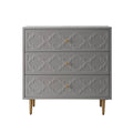 3-Drawers High Gloss Dark Gray Accent Cabinet J45925