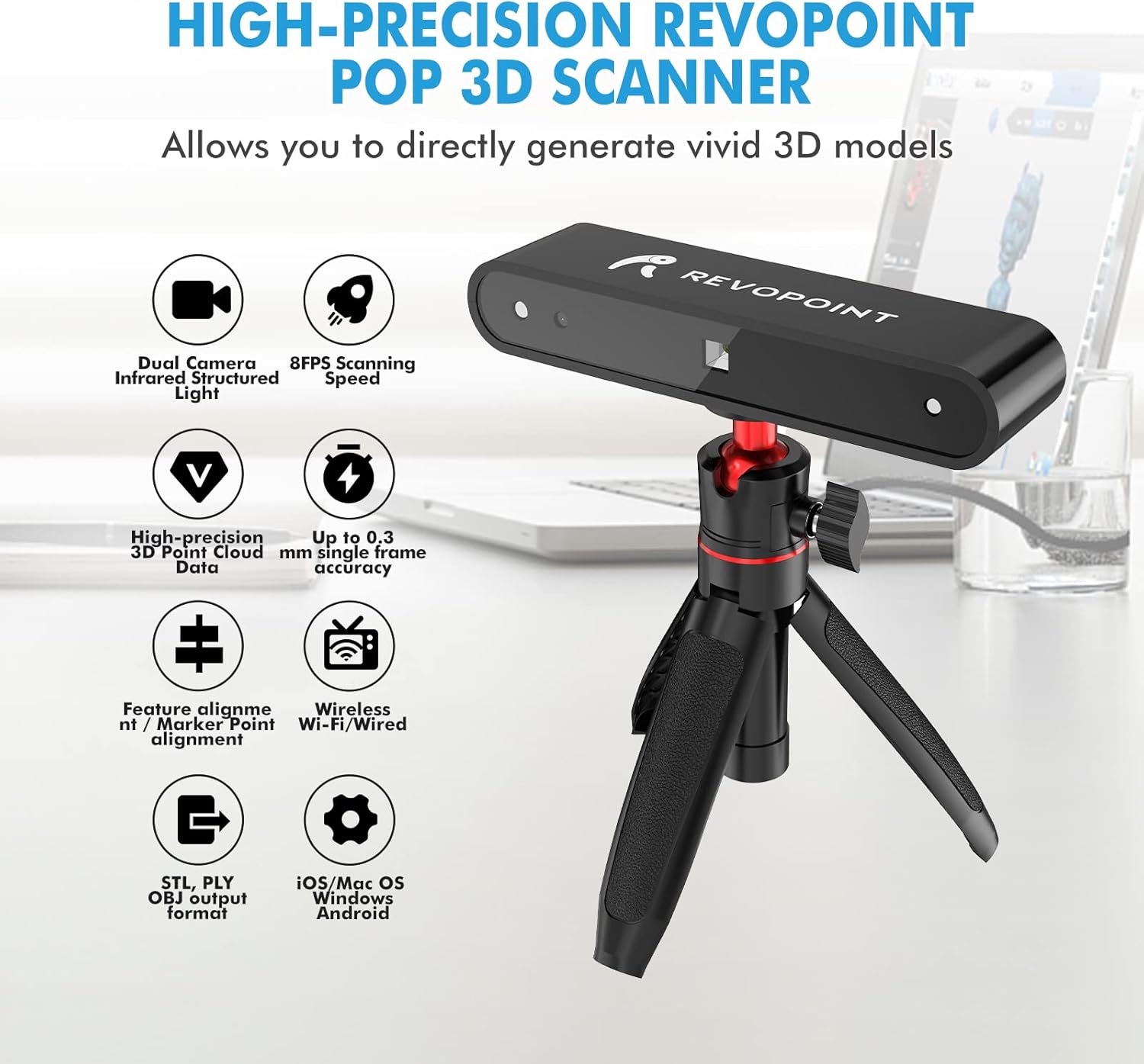 3D Scanner with Turntable and Phone Holder L495069