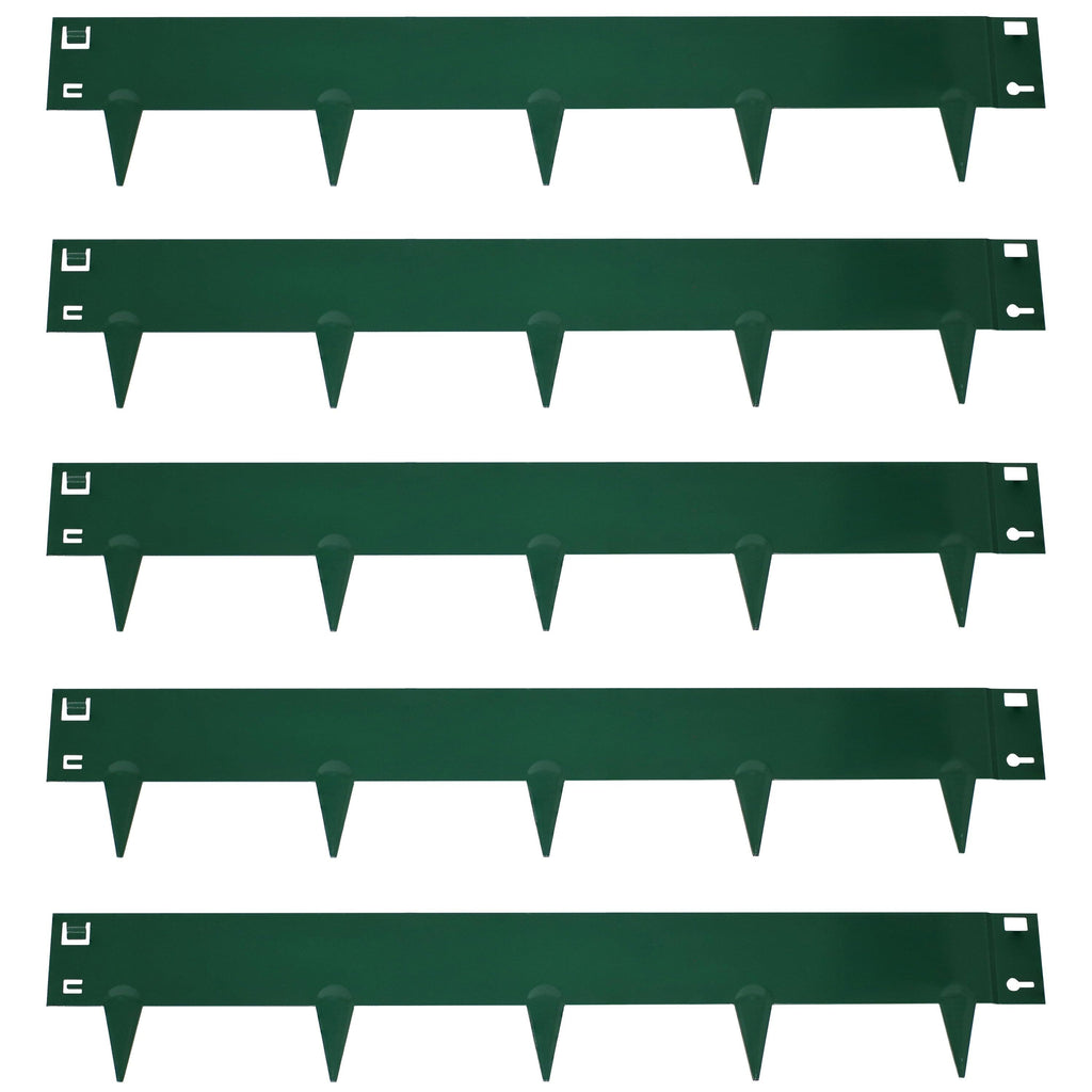 Set of 5 Green Steel Metal Landscape Edging Border T87219