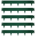 Set of 5 Green Steel Metal Landscape Edging Border T87219