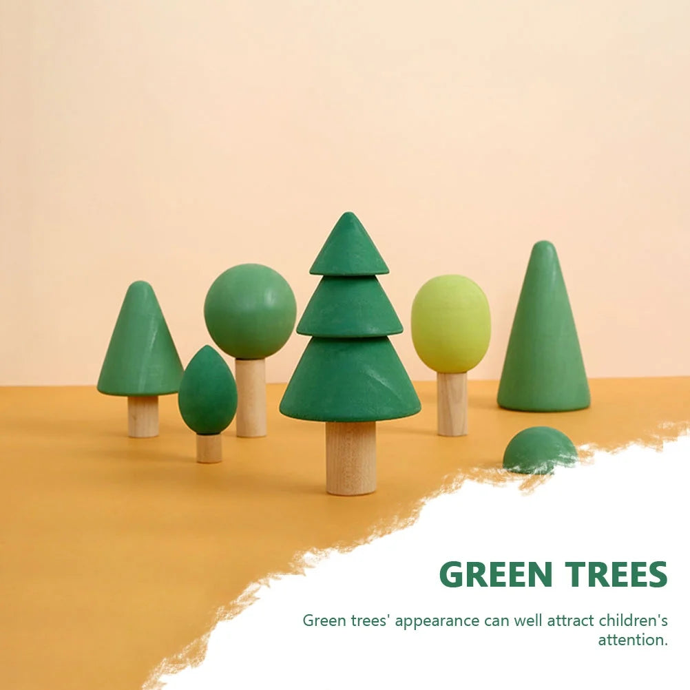 Wooden Tree Building Blocks Stacking Toy K2059