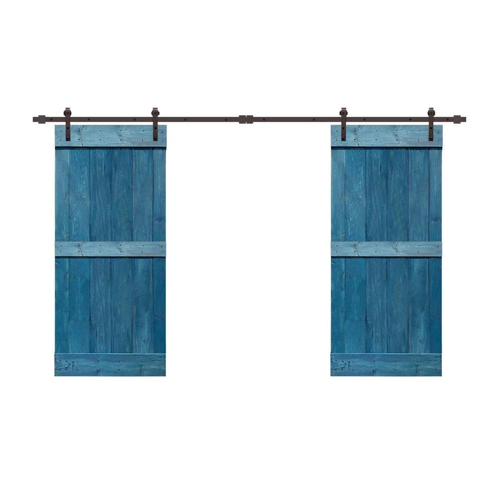Sage Green Double Barn Door with Hardware Kit V8560