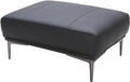 Black Leather Ottoman P516436