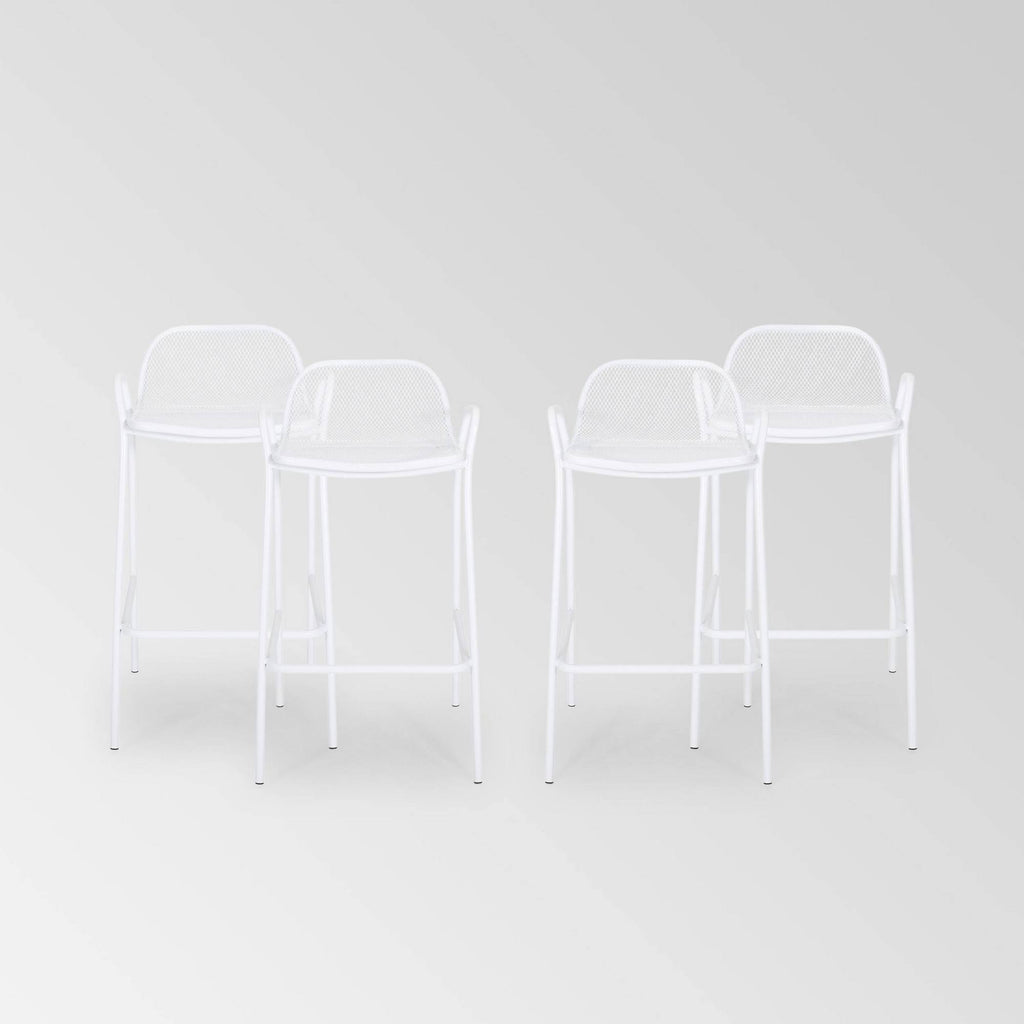 Matte W Iron Barstool Set of 4 G893
