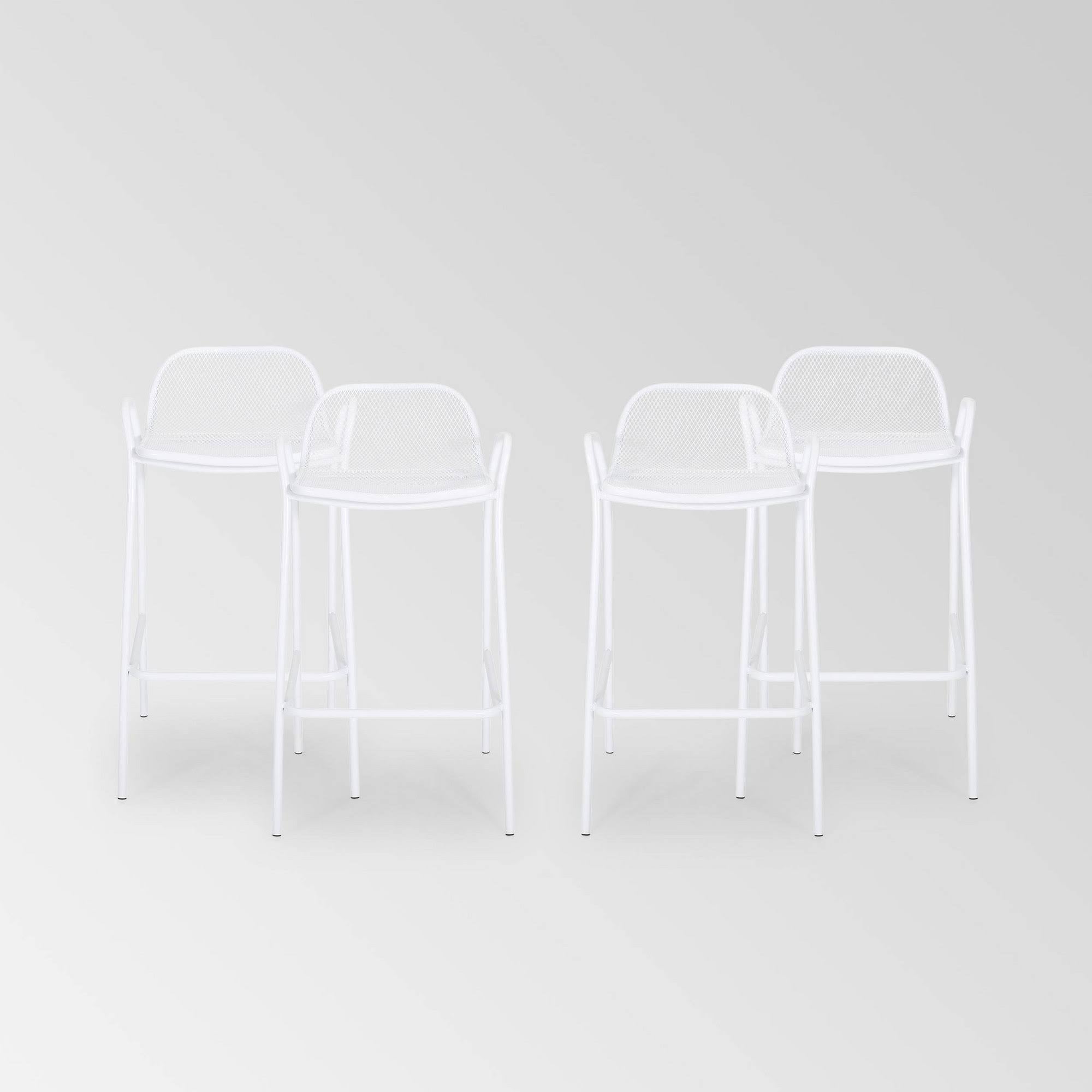 Matte W Iron Barstool Set of 4 G893