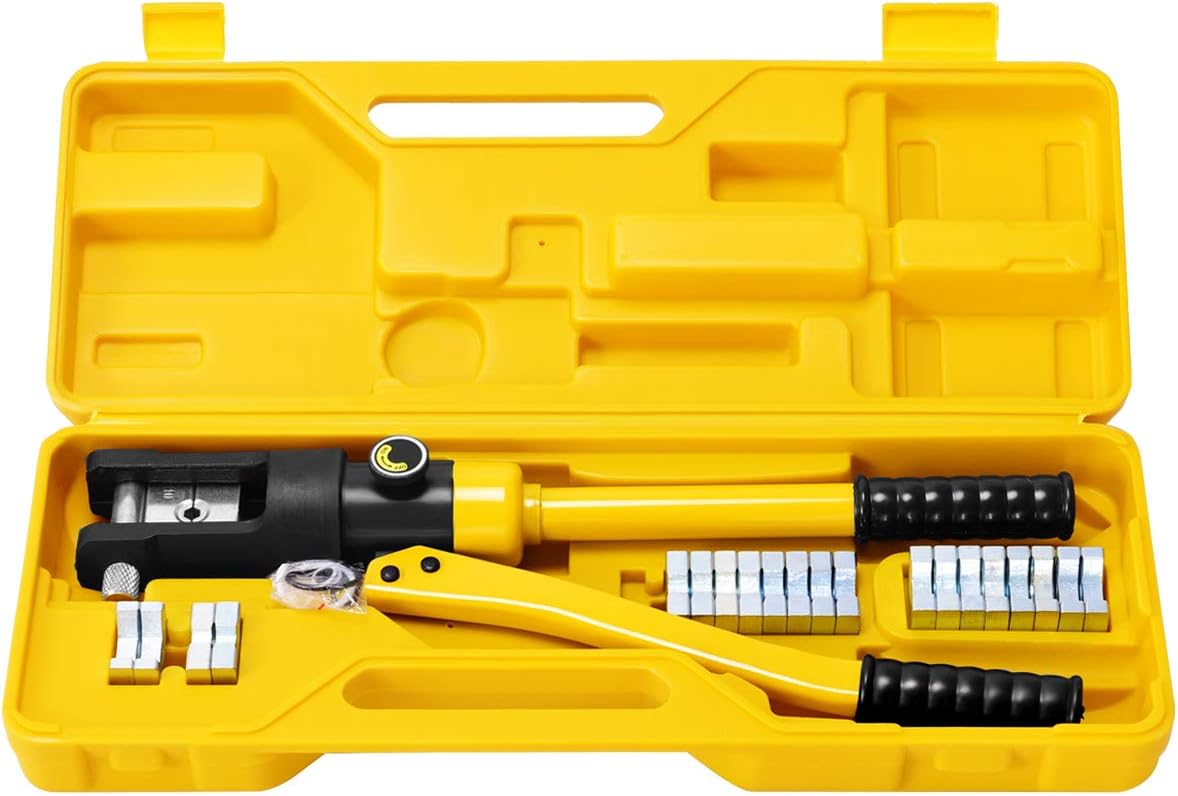 16 Ton Hydraulic Wire Crimper with 11 Dies F440