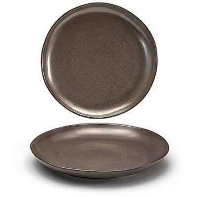 6/Case Mocha Round Porcelain Plate K241129