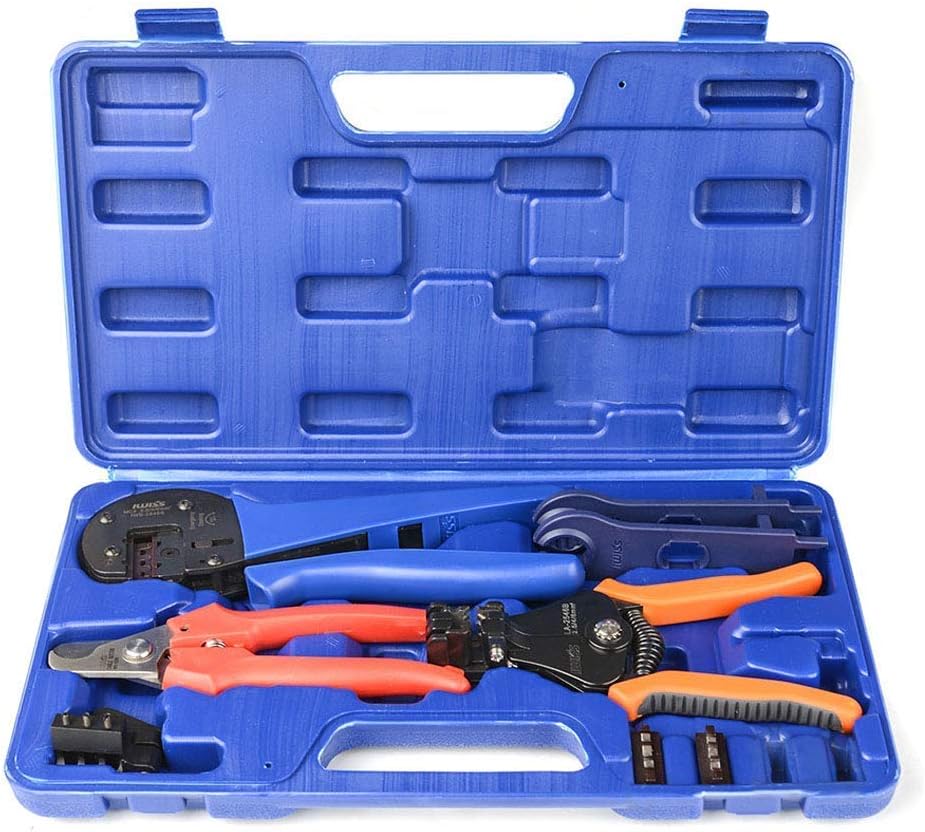 Solar Crimping Tool Kit with Wire Cable Cutter and Stripper R65455