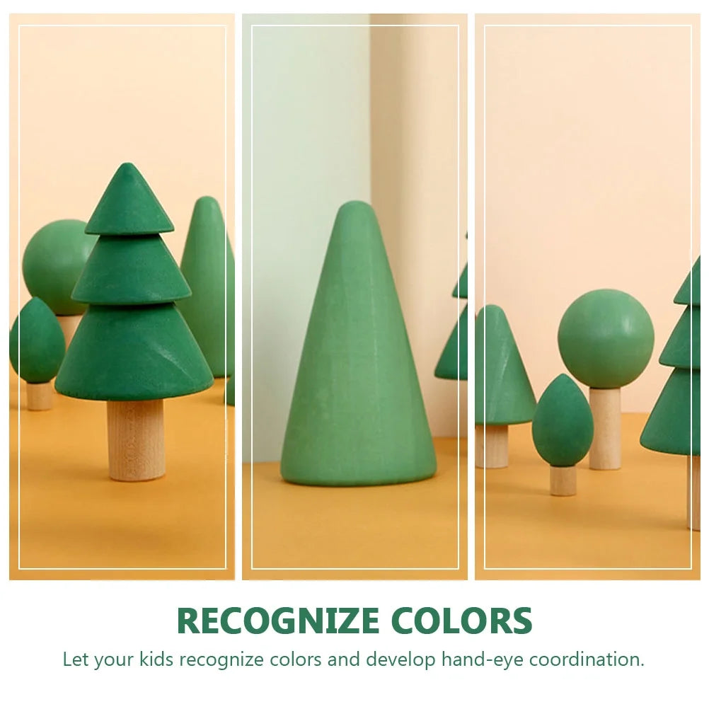 Wooden Tree Building Blocks Stacking Toy K2059