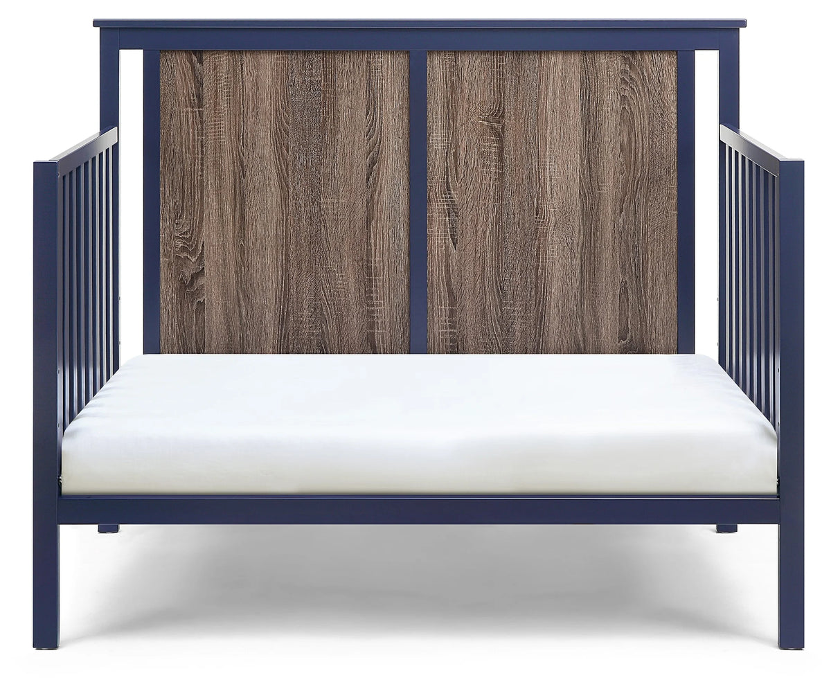 Midnight Blue and Vintage Walnut Finish Crib O91037