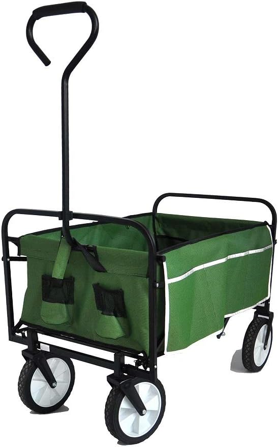 Blue Heavy Duty Collapsible Utility Wagon Cart with Cup Holder C30903