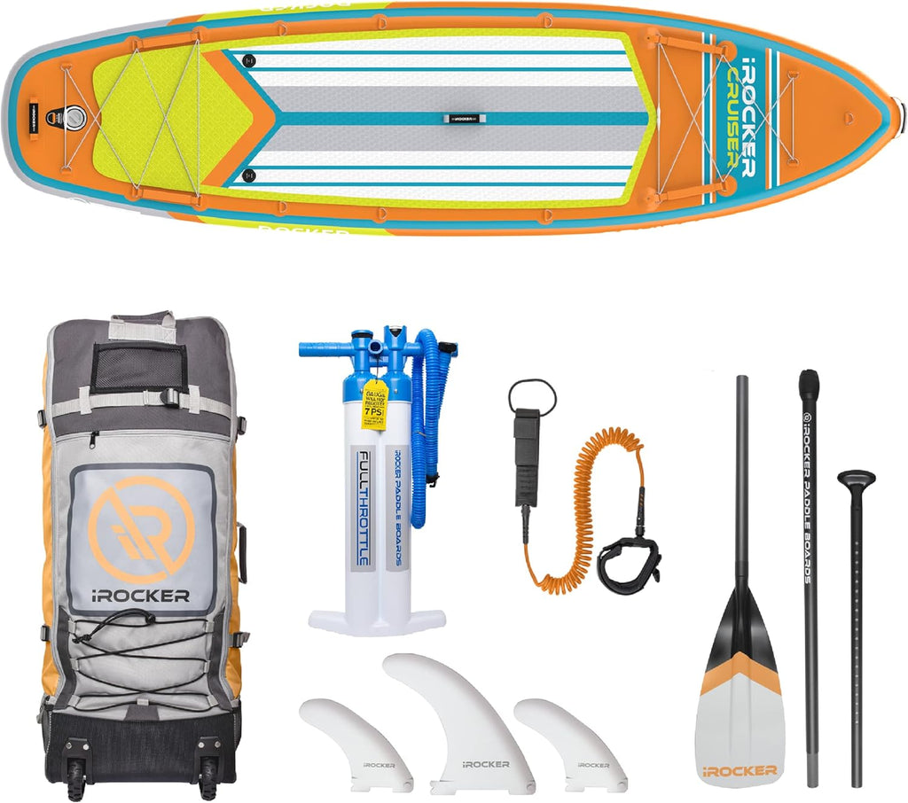 Inflatable Stand Up Paddle Board 10'6 x 33 x 6 with Roller Bag, Carbon Paddle, Pump, Leash, Fins & Repair Kit I4139