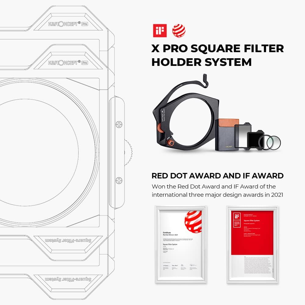 Square Filter Holder System Kit with 95mm Circular Polarizer, Square GND8 Filter, ND1000, and 4 Filter Adapter Rings J2866