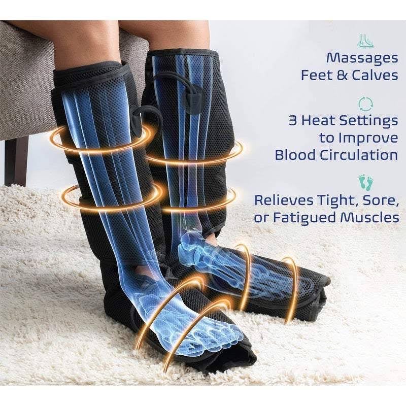 Leg and Foot Air Compression Massager with Heat and 6 Modes L26583