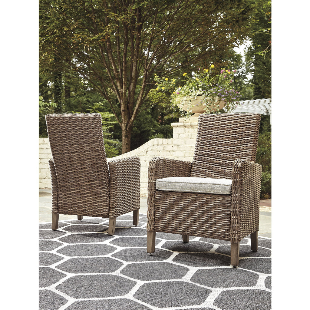 Beige Arm Chair with Cushion, Set of 2 W2549