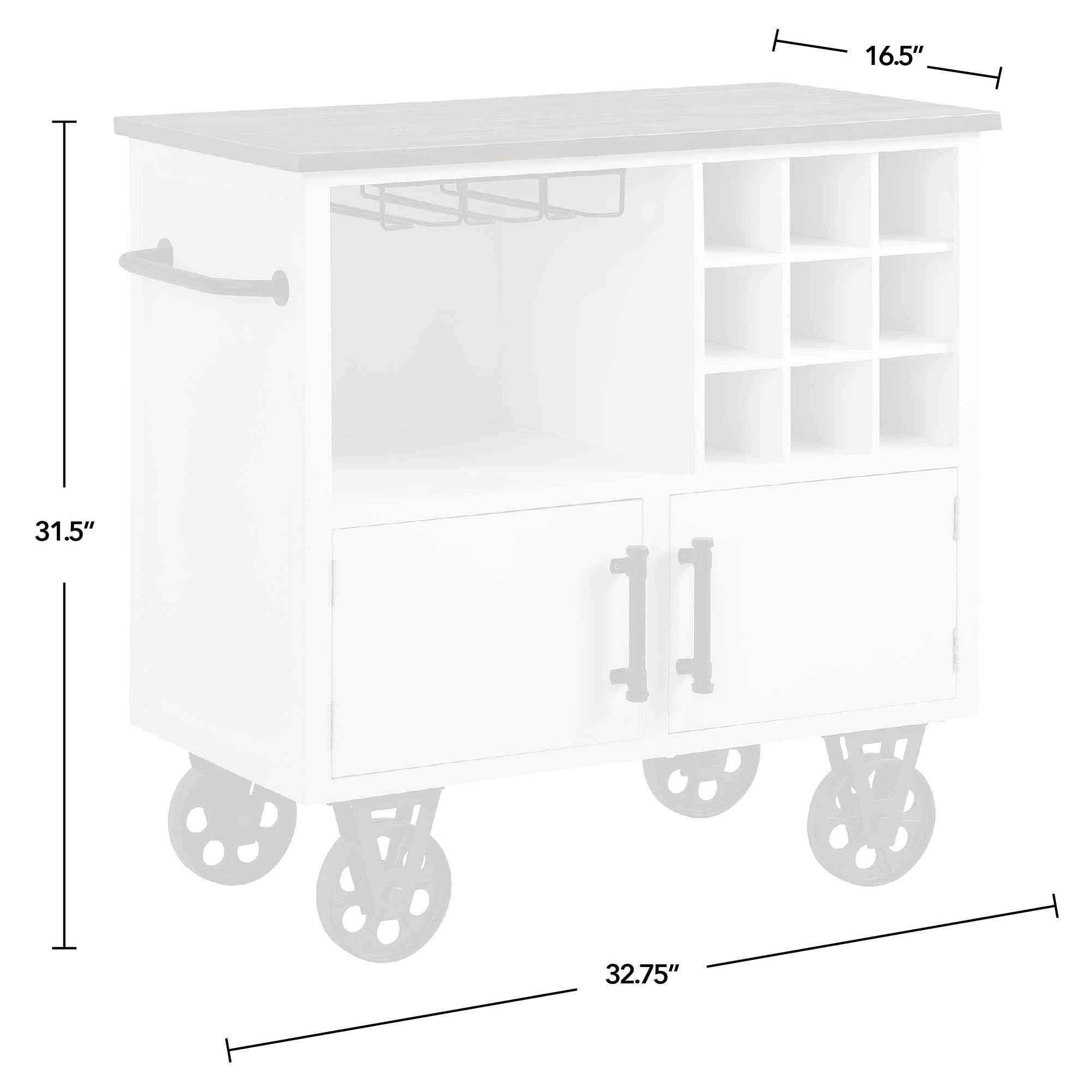 White Farmhouse Kitchen Cart L2214