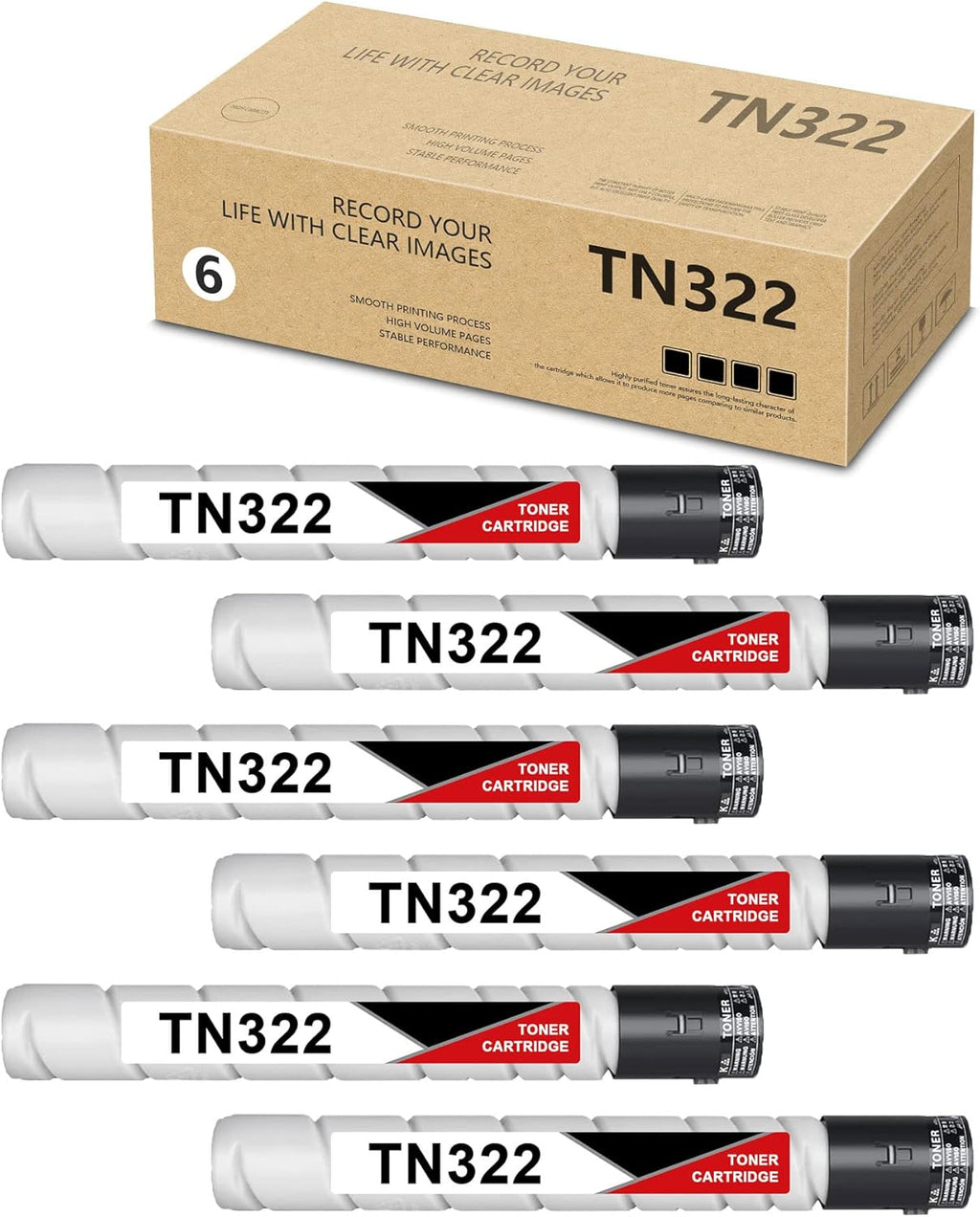 TN322 Toner Cartridge 6 Pack Black I234828
