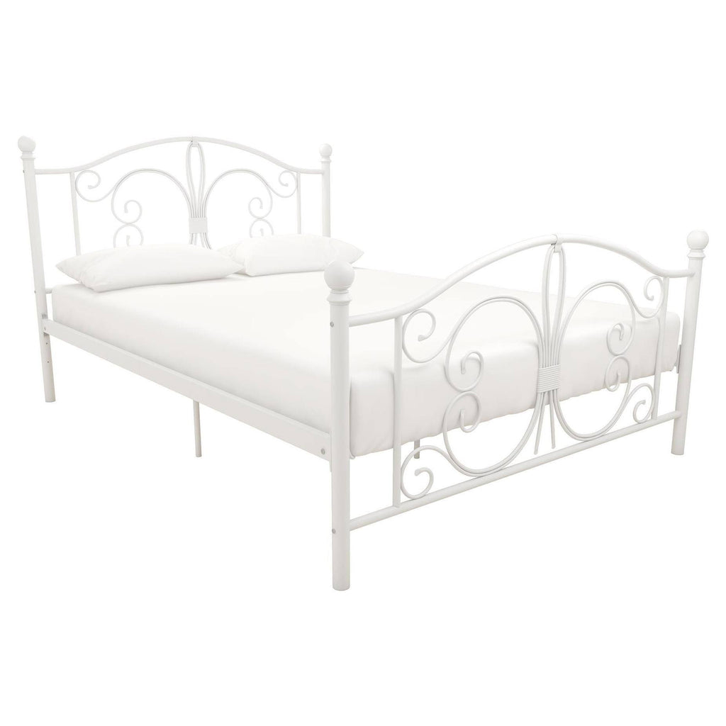 White Full Metal Bed V4685